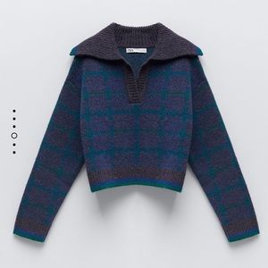 Zara checkered polo sweater